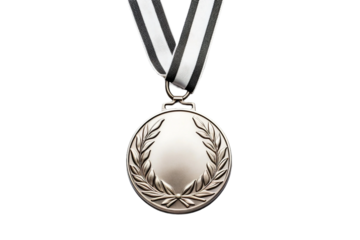 Symbol of Excellence: Silver Medal Isolated on Transparent Background
