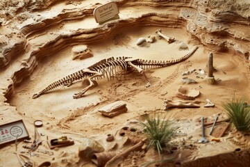 Naklejka premium Dinosaur fossils in the museum
