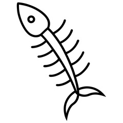 fish bone icon with Transparent Background Clipart