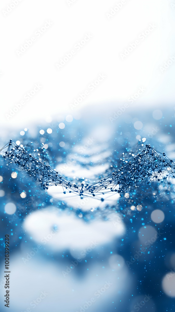 Poster abstract background with network connection lines and dots