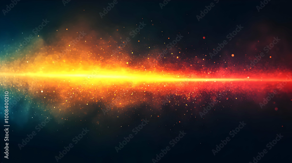 Poster abstract background with fiery glow and particles