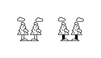 Pine tree icon design with white background stock illustration