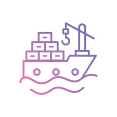 Fototapeta premium Cargo Ship icon vector stock illustration