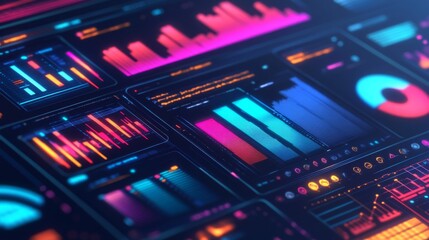 Data Visualization Dashboard with Colorful Graphs