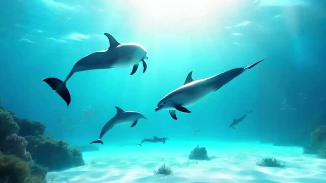 dolphins in the sea