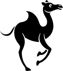 Obraz premium Whimsical Black Camel Stencil for Outdoor Decor. 