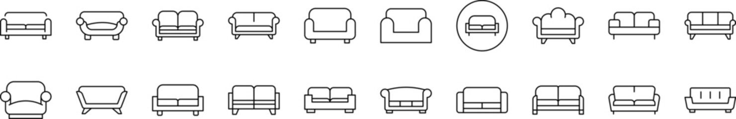 Thin Icons Collection. Editable Stroke. Suitable for Web Sites, Books, Cards, Apps