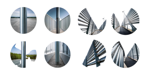 Abstract Architectural Elements in Circular Frames