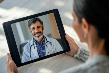 A patient talking to a doctor via a telemedicine appointment