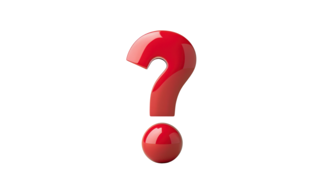 Red question mark on white background