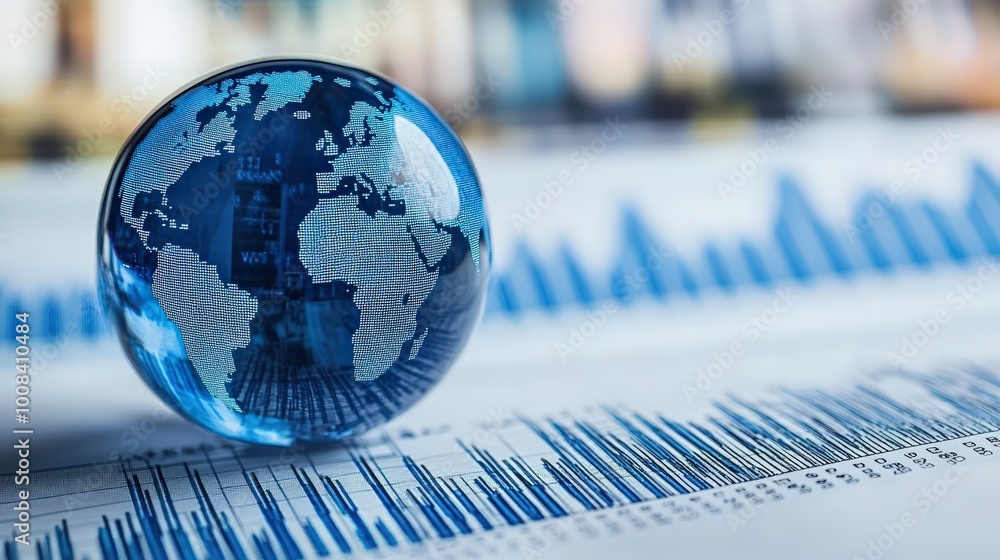 Poster global data insights with chart background
