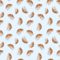 A beautiful pattern featuring blue background adorned with delicate blue butterfly shapes