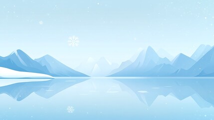 Fototapeta premium a blue background with mountains and snow on the water