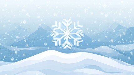 a snowy landscape with mountains in the background