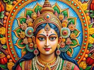 Fototapeta premium Colorful Indian Icon Illustrations Representing Cultural Heritage and Traditional Symbolism in Art