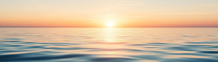 Obraz premium A serene sunset over calm waters, creating a peaceful atmosphere perfect for relaxation and inspiration in nature photography.