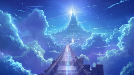 anime background of the heaven