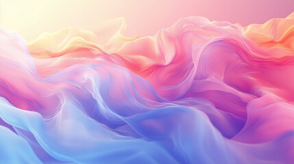 Obraz premium Flowing Colorful Fabric Textured Abstract Pastel Waves Vibrant Pink Blue Gradient