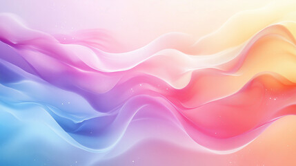 Fototapeta premium Soft Flowing Pastel Color Waves Serene Abstract Gradient in Pink Yellow Blue