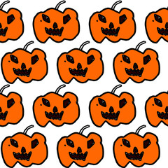 seamless background with fruits pumpkin Halloweens pattern repeat seamless style, replete image design for fabric printing