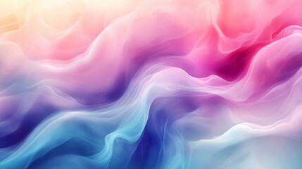 Obraz premium Vibrant Abstract Waves of Blue and Purple Flowing With Soft Pink Highlights and Gentle Curves