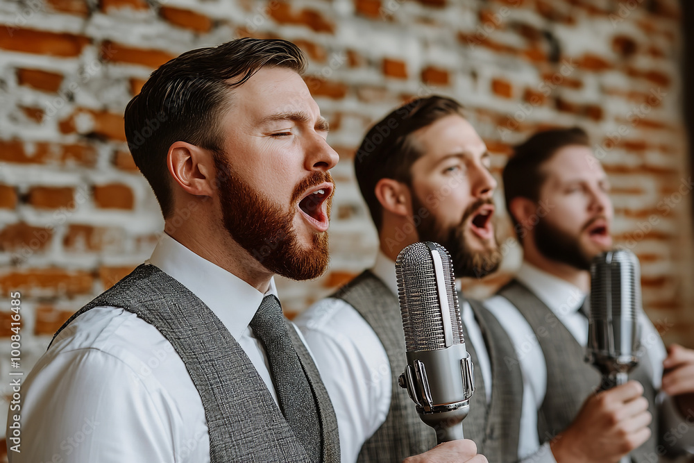 Sticker Barbershop Quartet Delivers Dynamic Performance in Urban Setting