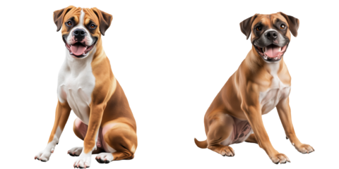 Boxer Dog isolated on transparent PNG.