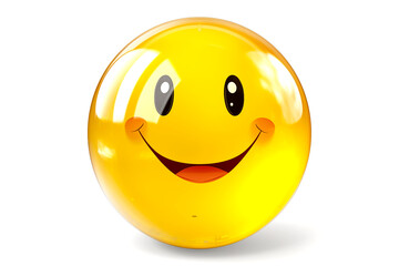 Fototapeta premium Bright yellow smiley face pin 