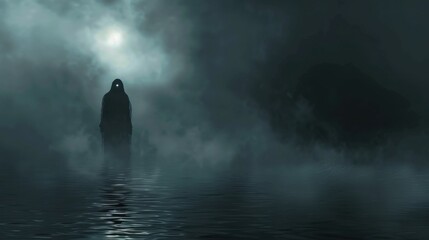 Chilling Fog Covering the Haunted Forest