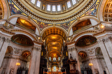 Interiors of St. Paul's cathedral in London, UK