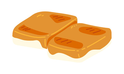 砂糖醤油をかけた角餅のイラスト