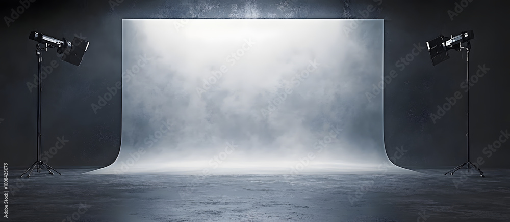Poster a backdrop in gray with available copy space for text or images