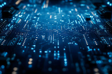 Abstract Background - Glowing Circuit Board Technology