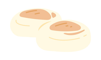 焼いた丸餅のイラスト