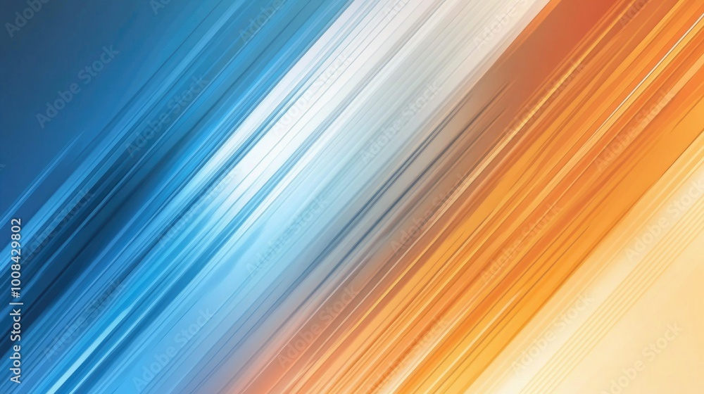 Poster abstract background of diagonal lines in blue and orange hues. smooth gradient transition for a mode