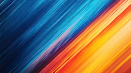 Abstract background with diagonal lines in bold colors. Smooth gradient from blue to orange tones, perfect for digital and creative design projects.