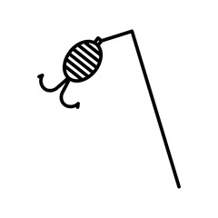 fishing hookfish line icon