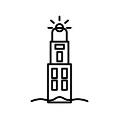 lighthouse line icon