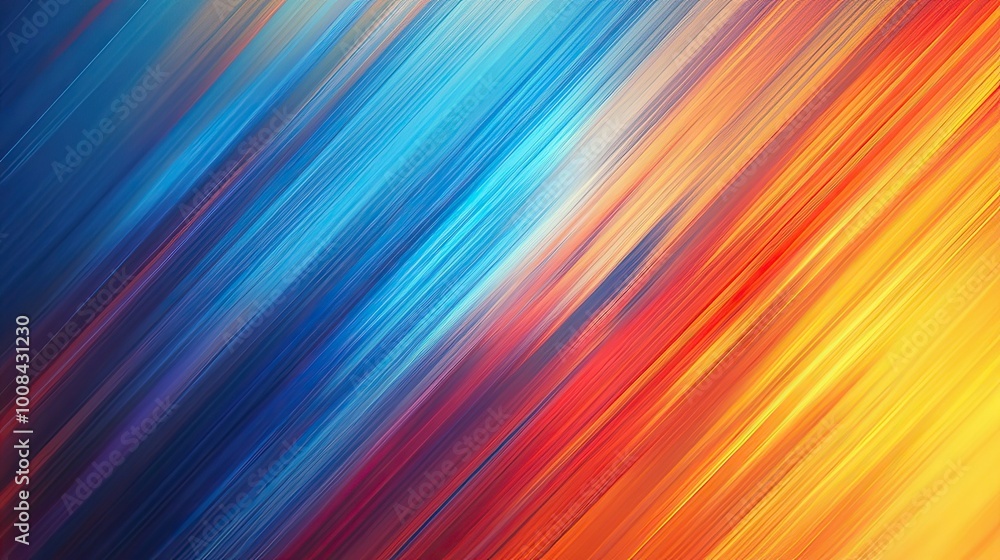 Poster abstract colorful background with diagonal lines. vibrant gradient transitioning from cool blues to 