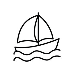 Sailboat icon vector stock illustration