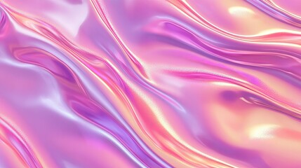 Obraz premium Abstract holographic background with pink and violet gradients. Shiny metallic texture creating fluid and surreal patterns. Minimalist yet striking design.