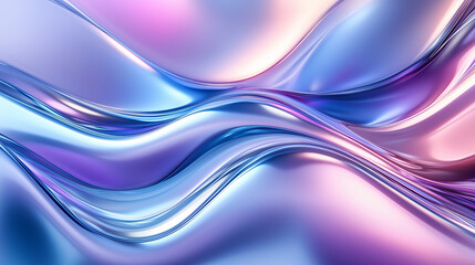 Shiny Liquid Metal Swirls in Blue and Lavender Reflective Abstract Pattern
