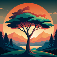 sunset in the mountains