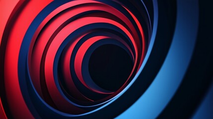 Fototapeta premium 3D blue red techno abstract background overlap layer on dark space with circle stripes shape decoration. Modern graphic design element future style concept for banner, flyer, card, or brochure cove