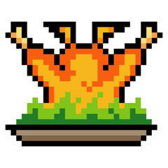 Thanksgiving roast chicken in pixel art style