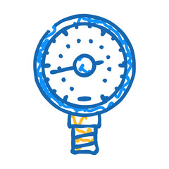 pressure gauge gas service doodle icon sketch vector. pressure gauge gas service sign. isolated symbol illustration