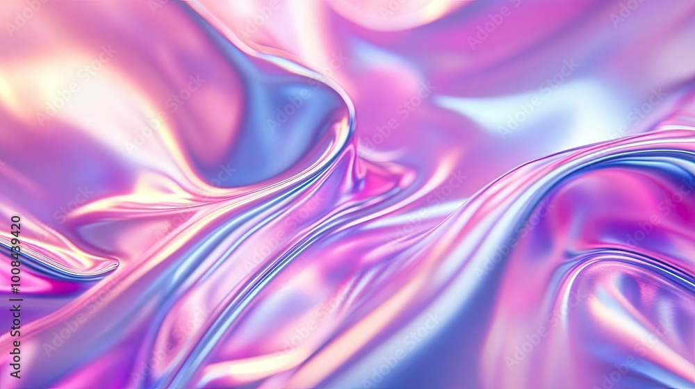 Poster blurred holographic background with shiny metallic foil effect. abstract gradient transitions in vio