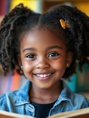 Happy Child in Library