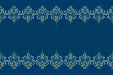 Saree Sarong Motifs Ikat floral paisley embroidery floral.ikat ethnic oriental pattern traditional.Ikat embroidery style abstract embroidery design for texture,fabric,clothing,wrapping,decoration