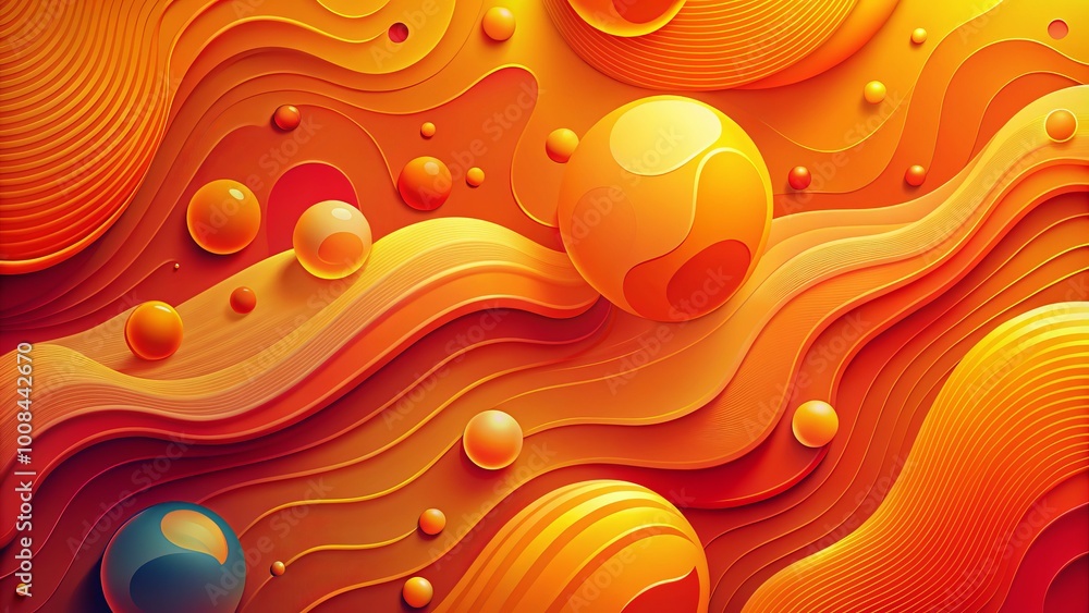 Poster an energetic orange abstract background with fluid shapes and soft gradients, ideal for artistic des